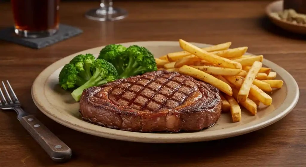 Texas Roadhouse Ft. Worth Ribeye with menu price