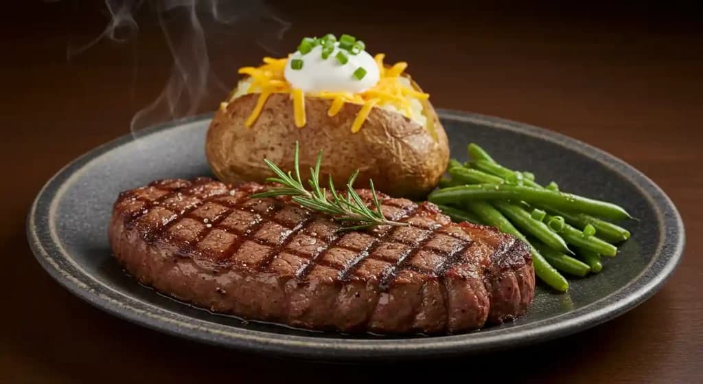 Texas Roadhouse New York Strip 12oz hand-cut strip steak bold beefy flavor firm texture