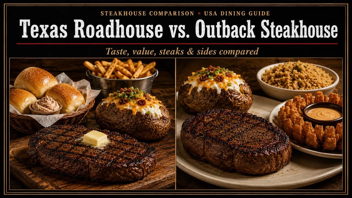 Texas Roadhouse vs Outback Steakhouse steak platters side by side comparison 2026