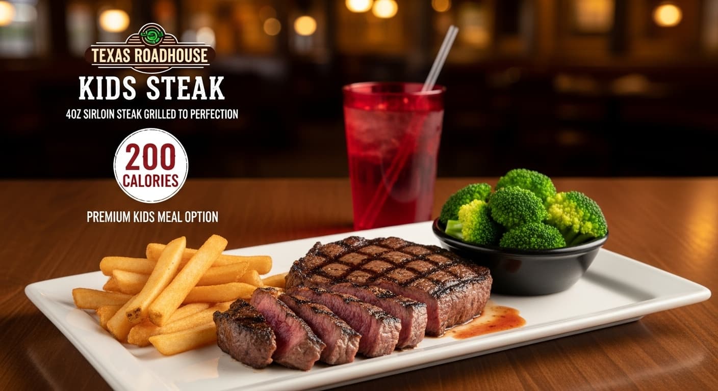 Texas Roadhouse Kids Steak - 4oz sirloin steak grilled to perfection for children